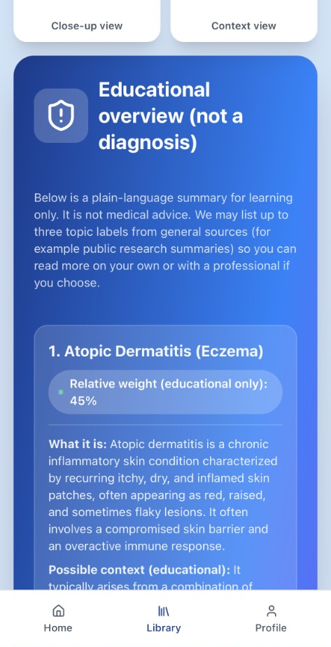 Dersoma educational results screen